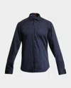 Jared Lang Men's Contrast-reverse Sport Shirt In Navy