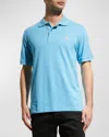 Jared Lang Men's Dino Knit Pima Cotton Polo Shirt In Turquoise