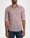 Jared Lang Men's Floral Pima Cotton Shirt In White Print