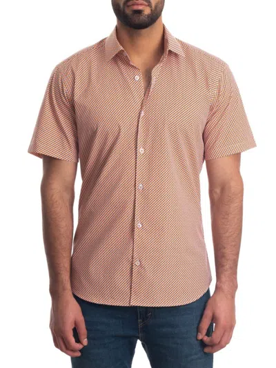 Jared Lang Men's Geometric Print Shirt In White Orange