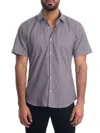 Jared Lang Short Sleeve Button-up Shirt In White Red