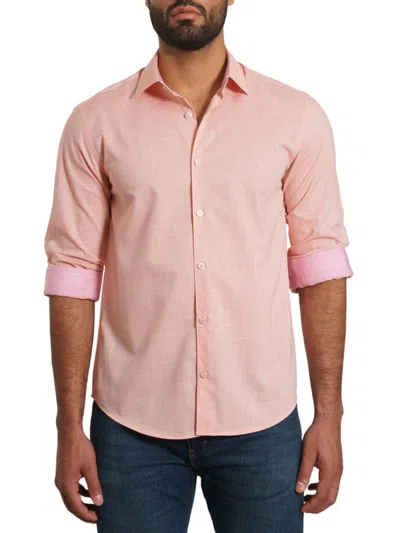 Jared Lang Men's Heathered Shirt In Coral
