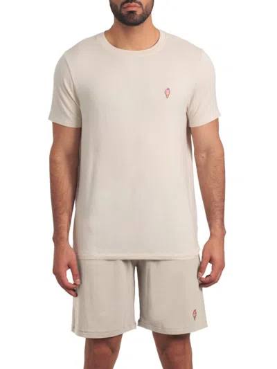 Jared Lang Men's Ice Cream 2-piece Pajama Set In Oatmeal