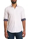 Jared Lang Trim Fit Solid Pima Cotton Button-up Shirt In White