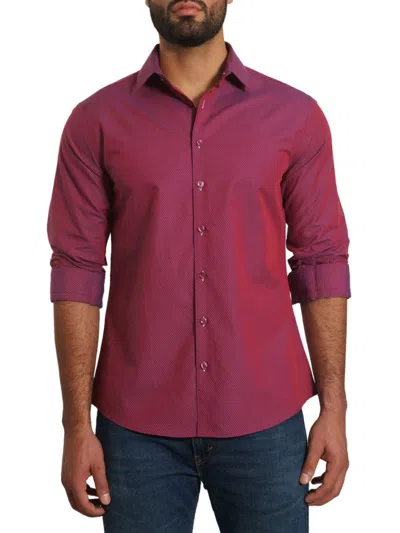 Jared Lang Men's Pattern Shirt In Maroon
