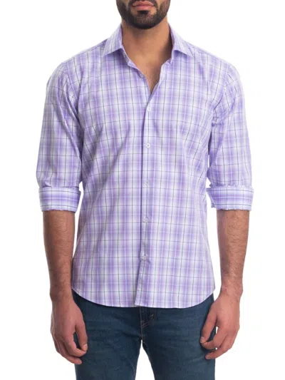 Jared Lang Men's Plaid Shirt In Purple