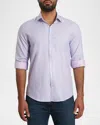 Jared Lang Trim Fit Gingham Pima Cotton Button-up Shirt In White Lilac