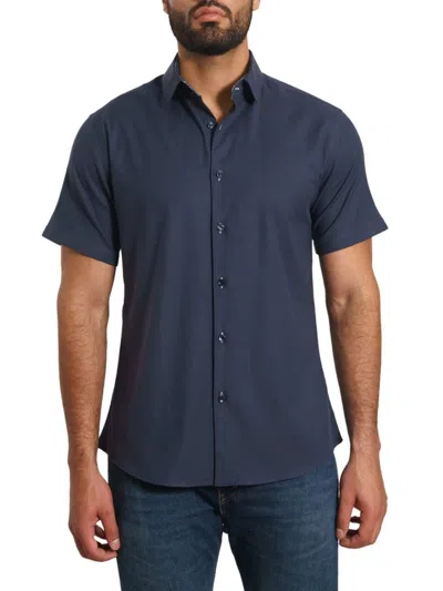 Jared Lang Men's Point Collar Shirt In Navy