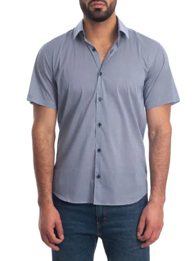 Jared Lang Men's Print Short Sleeve Shirt In Navy