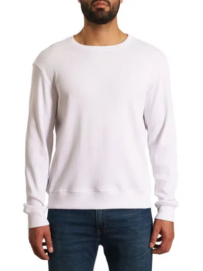 Jared Lang Men's Ribbed Crewneck Sweatshirt In White