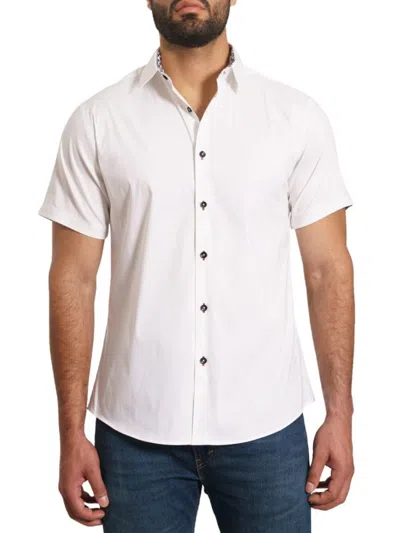 Jared Lang Men's Short Sleeve Button Down Shirt In White