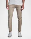 Jared Lang Men's Skinny Solid Khaki Jeans In Light Khaki