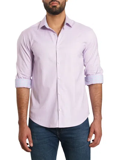 Jared Lang Men's Spread Collar Pima Cotton Shirt In Lilac