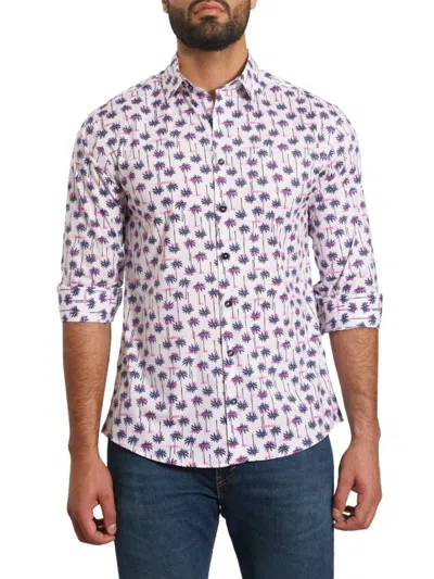 Jared Lang Men's Trim Fit Graphic Shirt In White