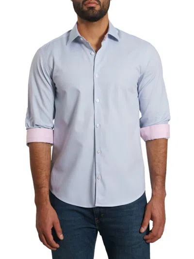 Jared Lang Men's Trim Fit Pima Cotton Blend Shirt In Light Blue