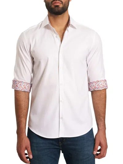 Jared Lang Men's Trim Fit Pima Cotton Shirt In White