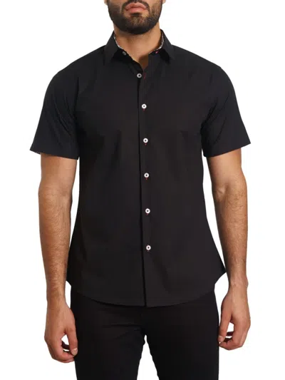 Jared Lang Men's Trim Fit Short Sleeve Shirt In Black