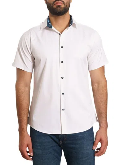 Jared Lang Men's Trim Fit Short Sleeve Shirt In White