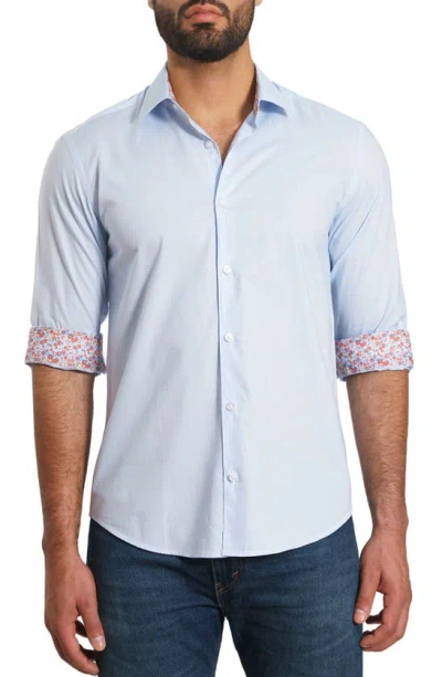 Jared Lang Pima Cotton Button-up Shirt In Baby Blue