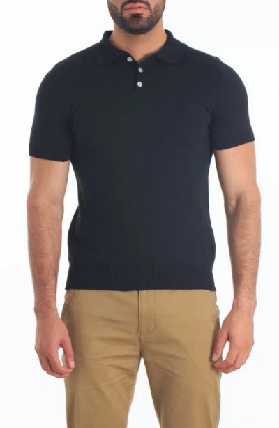 Jared Lang Pima Cotton Polo Jumper In Black
