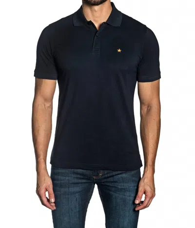 Jared Lang Polo With Star Embroidery Top In Navy Blue