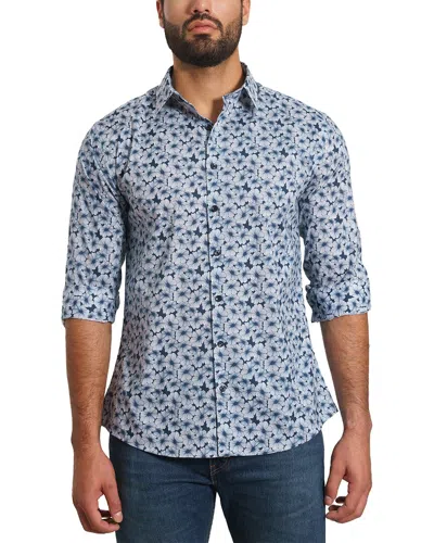 Jared Lang Trim Fit Floral Button-up Shirt In Midnight Blue