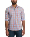Jared Lang Men's Trim Fit Pima Cotton Blend Plaid Button Down Shirt