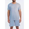 Jared Lang Men's 2-piece Ice Cream Tee & Shorts Pajama Set In Soft Chambray