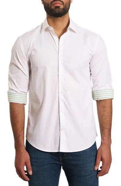 JARED LANG JARED LANG TRIM FIT BUTTON-UP SHIRT