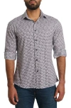 Jared Lang Sport Shirt In White Polka Dot