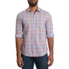Jared Lang Men's Trim Fit Pima Cotton Blend Plaid Button Down Shirt In Blue Plaid