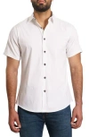 Jared Lang Men's Short Sleeve Button Down Shirt In White