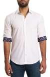 JARED LANG TRIM FIT SOLID PIMA COTTON BUTTON-UP SHIRT