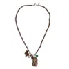 Jaredjamin Men's Brown Buddha Meanderings Beaded Necklace In Brown