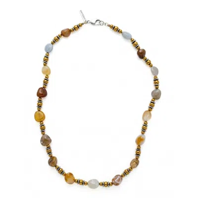 Jaredjamin Men's Brown Clayton Agate Necklce