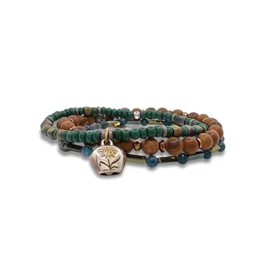Jaredjamin Men's Neutrals / Blue / Brown Everest Foothill Bracelet Set In Multi