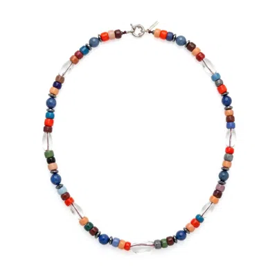 Jaredjamin Men's Nomad Beaded Quartz Necklace In Gray