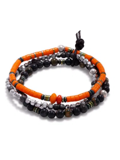 Jaredjamin Men's Orange Jack O Bracelet Set