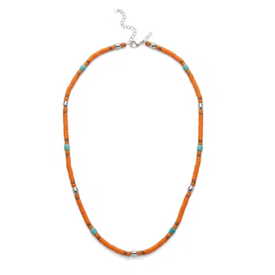 Jaredjamin Men's Orange Waimea Beaded Necklace