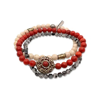 Jaredjamin Men's Red Barron Bracelet Set
