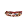 Jaredjamin Men's Red Scorpion King Bracelet Set In Red