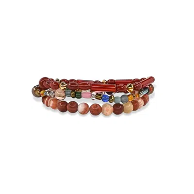 Jaredjamin Men's Red Scorpion King Bracelet Set