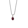 Jaredjamin Men's Silver Gage Garnet Necklace