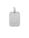 Jaredjamin Men's Silver Pavé Dog Tag Necklace Pendant Charm