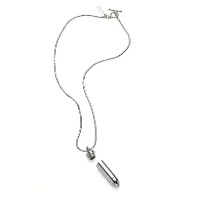 Jaredjamin Men's Silver Scaramanga Bullet Necklace