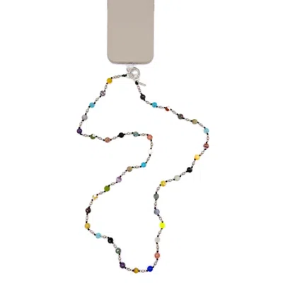 Jaredjamin Prism Cross-body Gemstone Phone Lanyard In Black/gray/orange