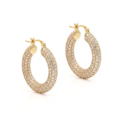 Jaredjamin Women's Aria Pavé Chubby Hoop Earrings - Gold