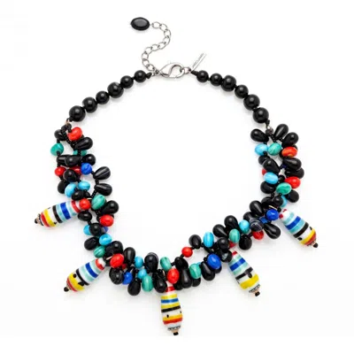 Jaredjamin Women's Black Candy Dandy Onyx & Vintage Glass Statement Necklace