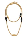 Jaredjamin Women's Black / Gold Zeppelin Luna Onyx  Chain Necklace