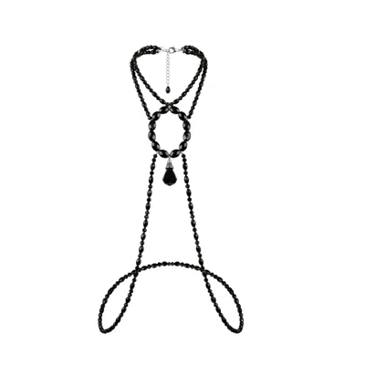 Jaredjamin Women's Black Hera Faceted Onyx Body Necklace